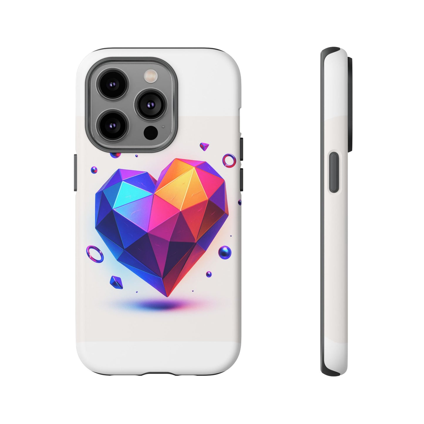 Vibrant Heart Phone Case, Tough Cases, Colorful Phone Cover, Unique Protector, Gift for Her, Cute Accessory