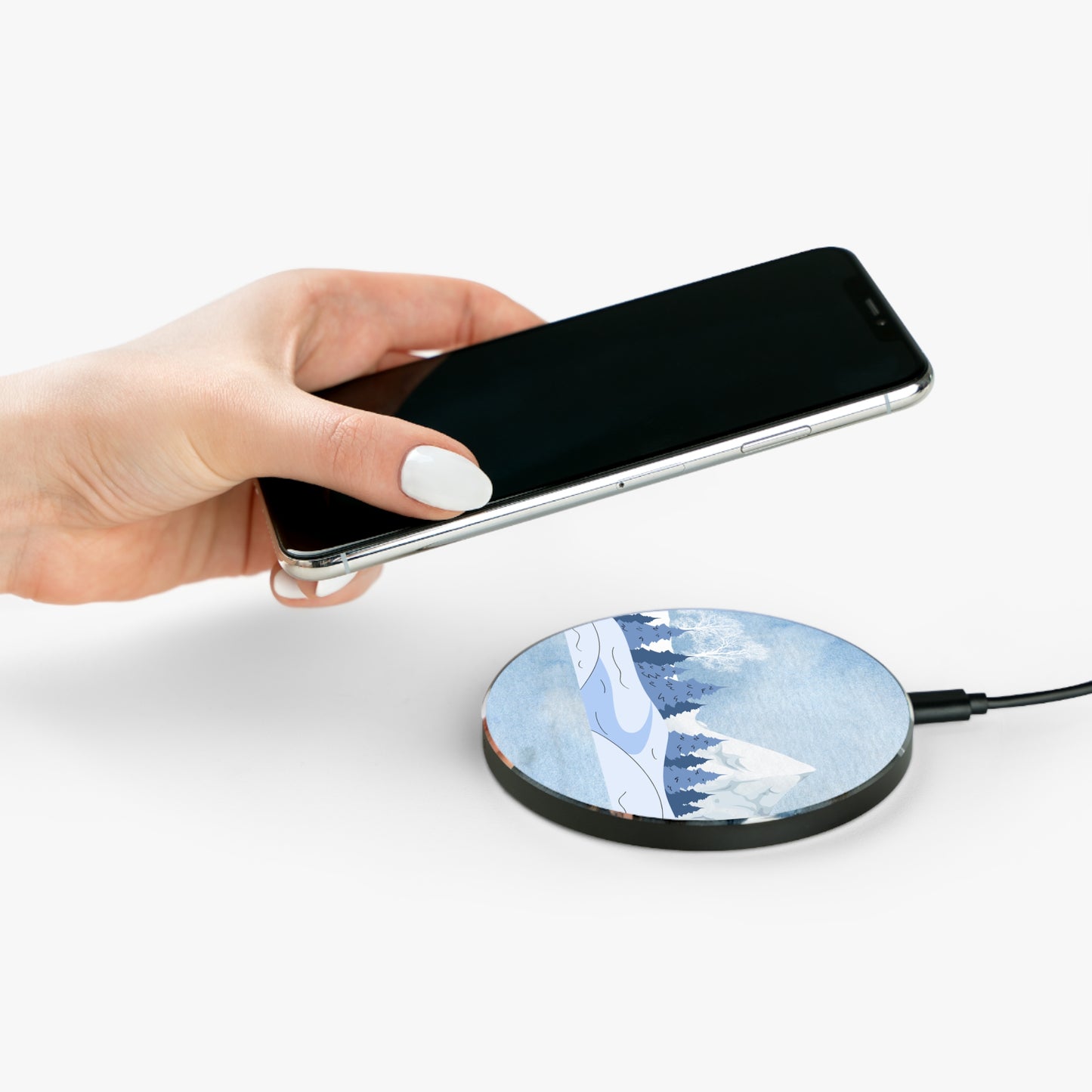 Winter Wonderland Wireless Charger | Eco-Friendly Tech Decor, Gifts for Her, Desk Accessories, Holiday Present