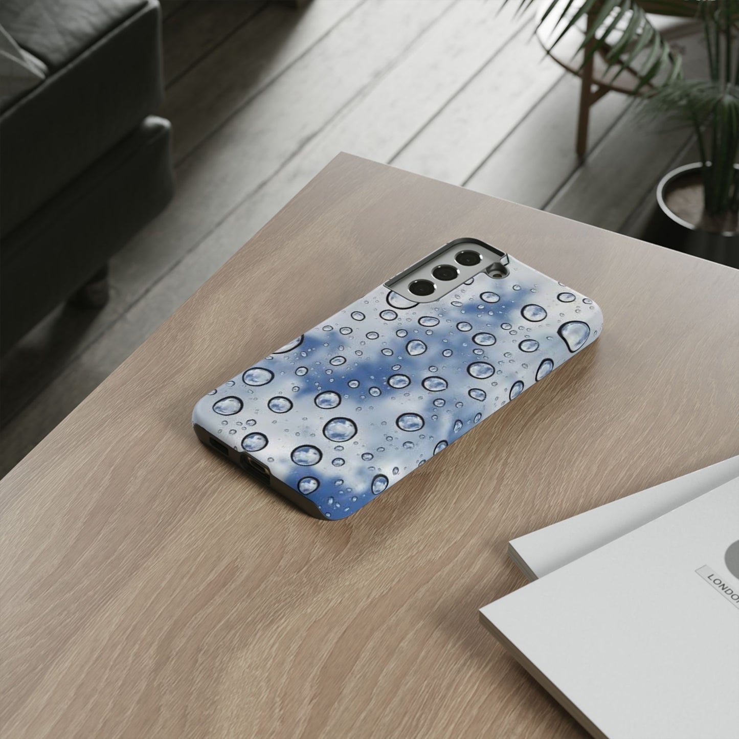 Blue Water Droplet Phone Case, Tough Cases for Protection, Stylish Cellphone Cover, Unique Gifts for Her, Durable and Trendy