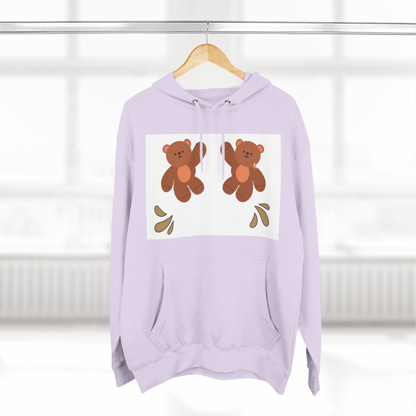 Cute Bear Fleece Hoodie | Cozy Unisex Fashion, Playful Sweatshirt, Perfect Gift, Casual Wear, Everyday Comfort, Holiday Style