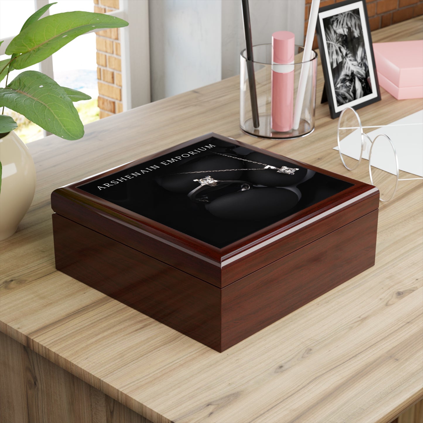 Elegant Black Jewelry Box for Rings, Necklaces, Keepsakes, Gift for Her, Bridal Jewelry Storage, Unique Home Decor
