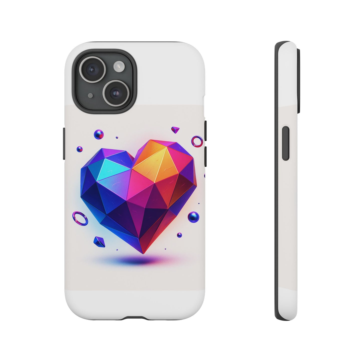 Vibrant Heart Phone Case, Tough Cases, Colorful Phone Cover, Unique Protector, Gift for Her, Cute Accessory