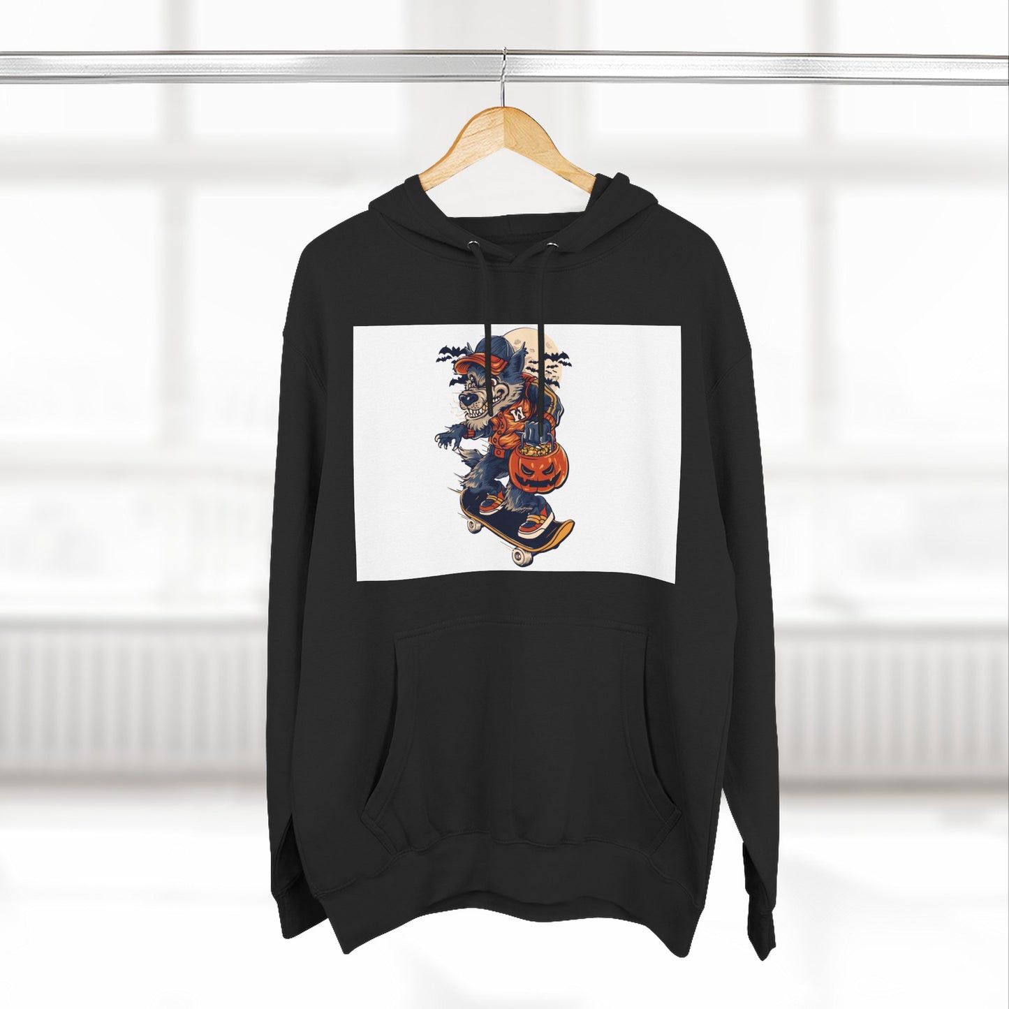 Fleece Hoodie with Halloween Design, Cozy Sweatshirt, Fall Fashion, Gift for Her, Casual Layering