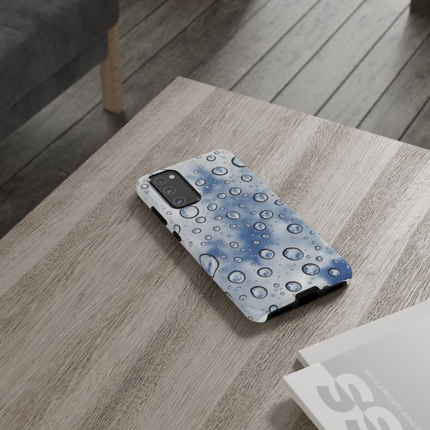 Blue Water Droplet Phone Case, Tough Cases for Protection, Stylish Cellphone Cover, Unique Gifts for Her, Durable and Trendy