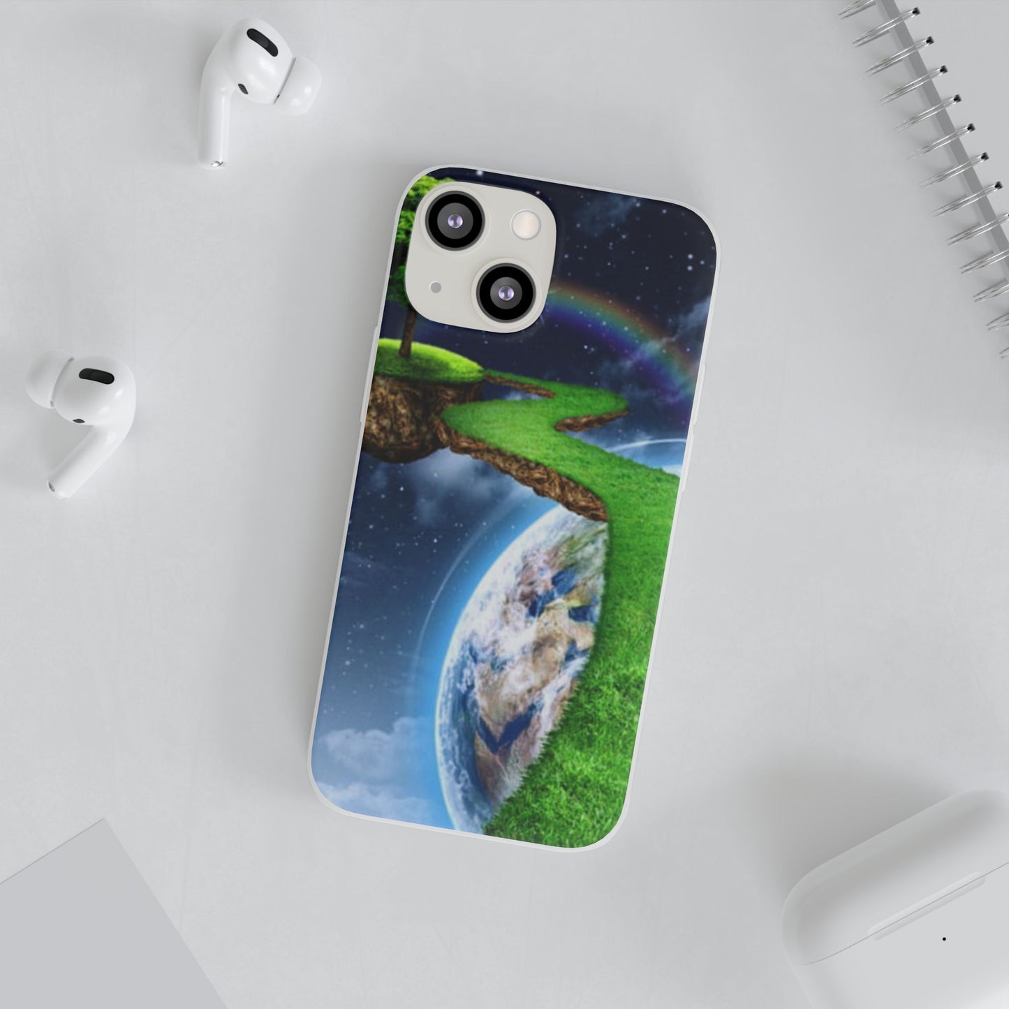 Dreamy Landscape Phone Case, Eco-Friendly Cell Phone Cover, Nature Inspired Gift, Aesthetic Mobile Case, Vibrant Rainbow Design
