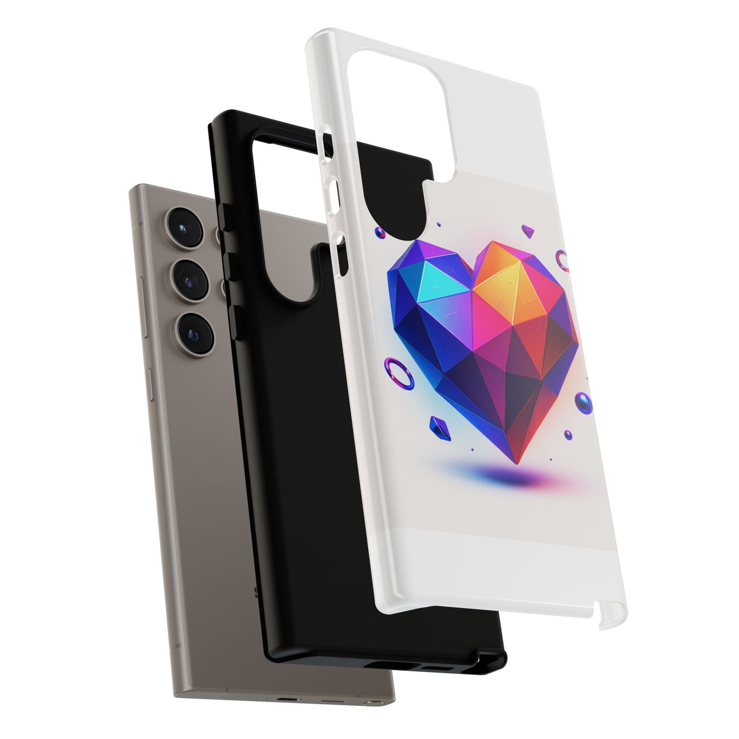 Vibrant Heart Phone Case, Tough Cases, Colorful Phone Cover, Unique Protector, Gift for Her, Cute Accessory