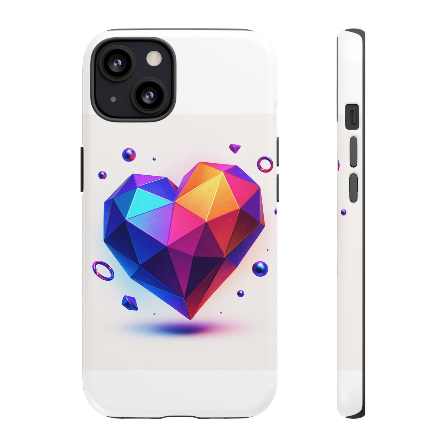 Vibrant Heart Phone Case, Tough Cases, Colorful Phone Cover, Unique Protector, Gift for Her, Cute Accessory