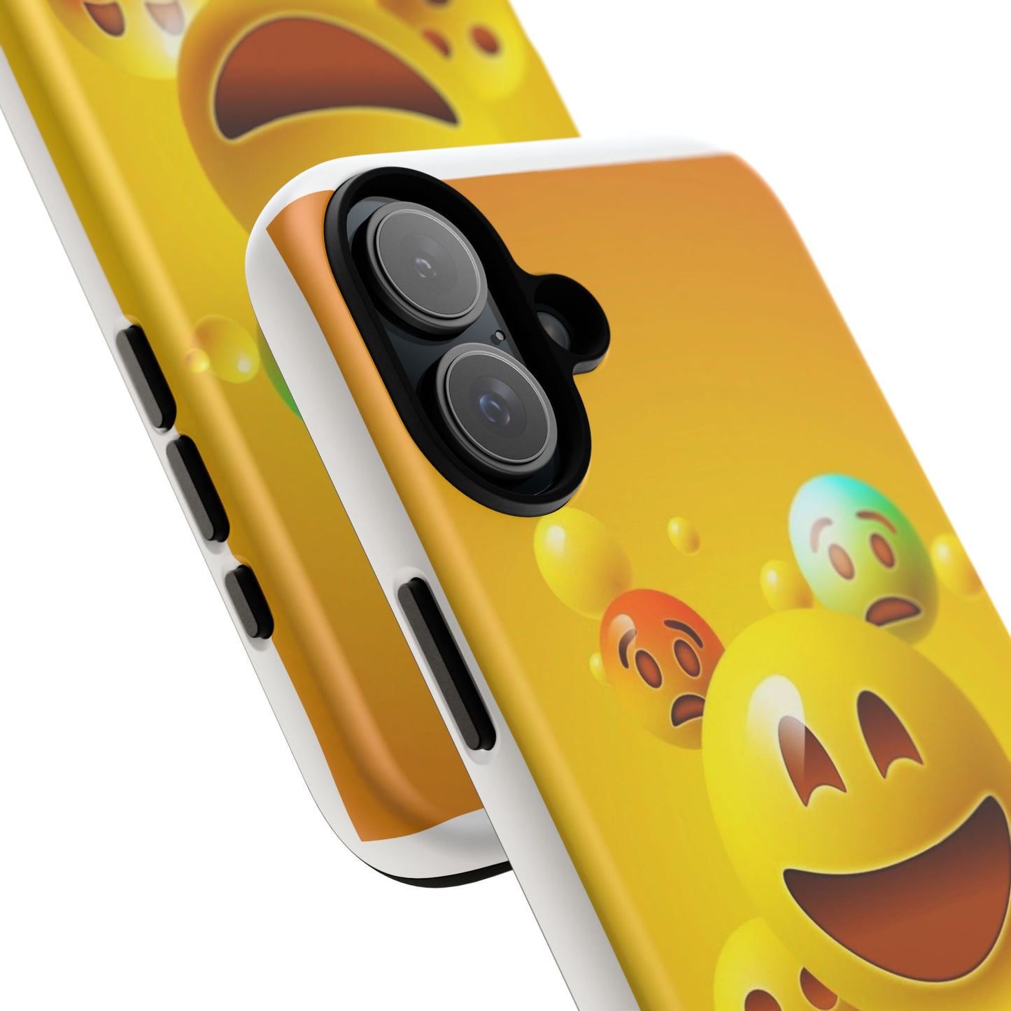 Smiley Face Phone Case, Fun Emoji Phone Cover, Durable Tough Case, Gift for Friends, Bright Yellow Accessory