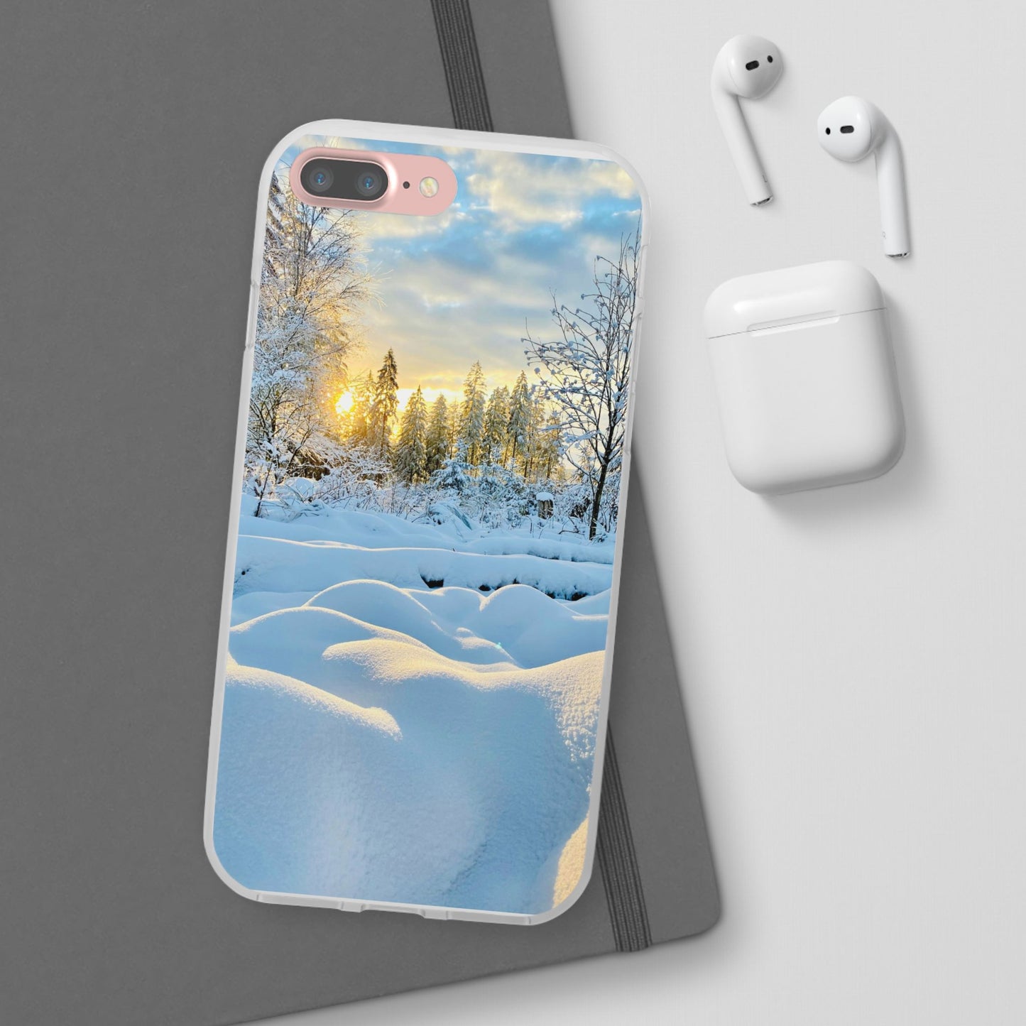 Winter Landscape Flexi Cases, Nature Phone Cover, Scenic Case, Holiday Gift, Seasonal Accessory, Outdoor Lover's Item