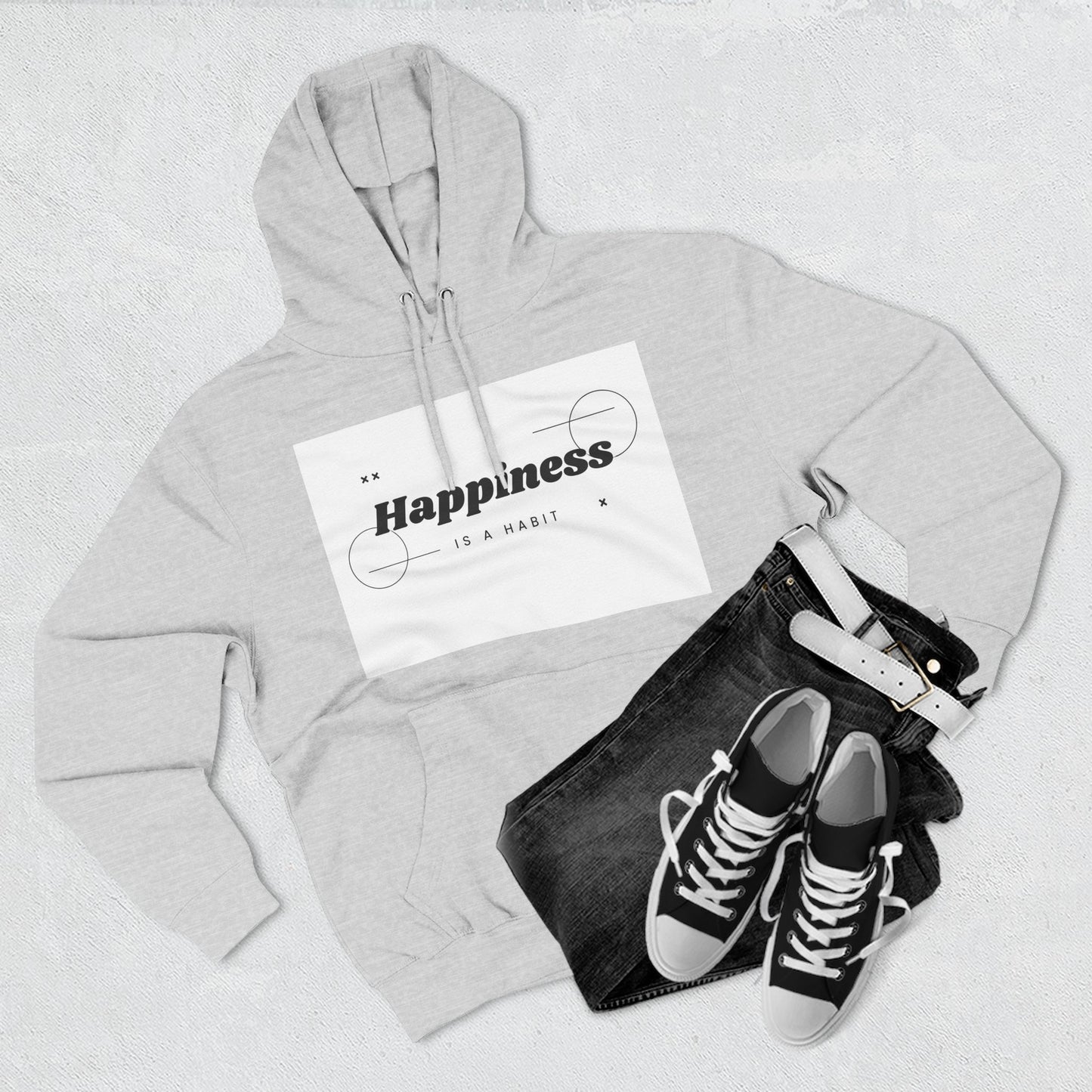Happiness Is A Habit Hoodie, Cozy Sweatshirt, Motivational Apparel, Ideal Gift for Her, Everyday Comfort Wear