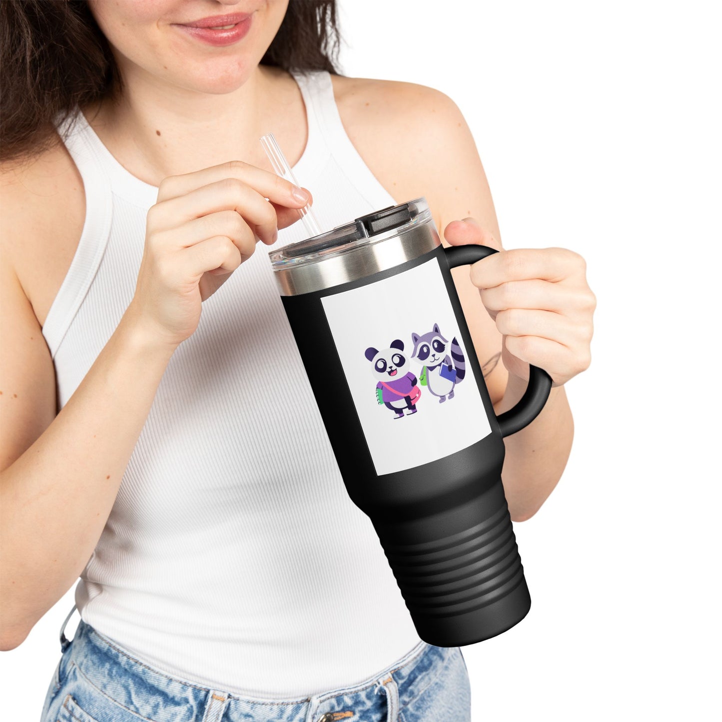 Cute Animal Insulated Travel Mug, 40oz - Perfect for Coffee Lovers, Kids, Gifts, Adventures, & Parties