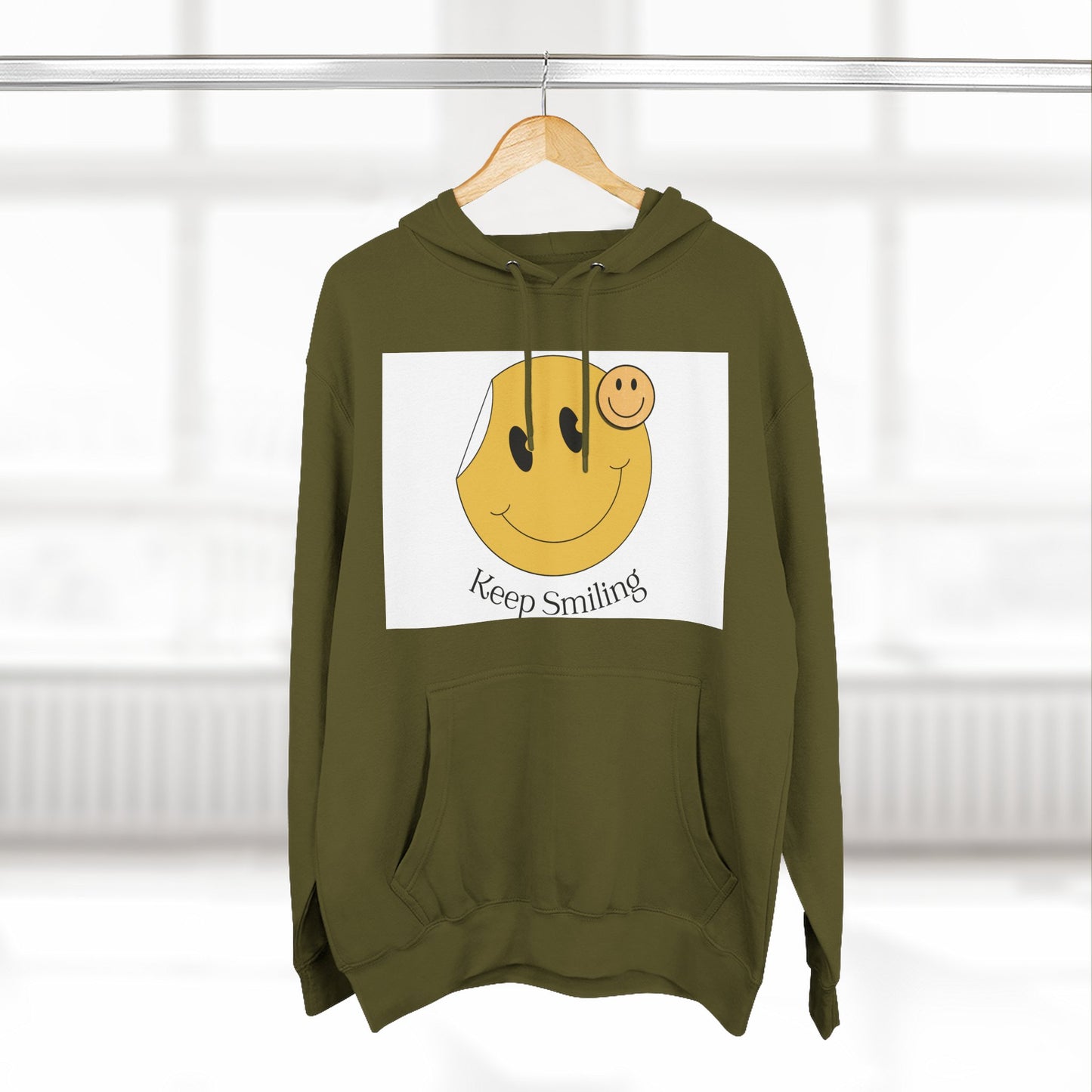 Happy Vibes Fleece Hoodie, Cozy Gift, Keep Smiling Hoodie, Casual Wear, Trendy Sweatshirt, Unisex Fashion