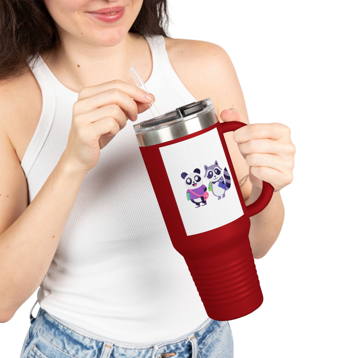 Cute Animal Insulated Travel Mug, 40oz - Perfect for Coffee Lovers, Kids, Gifts, Adventures, & Parties