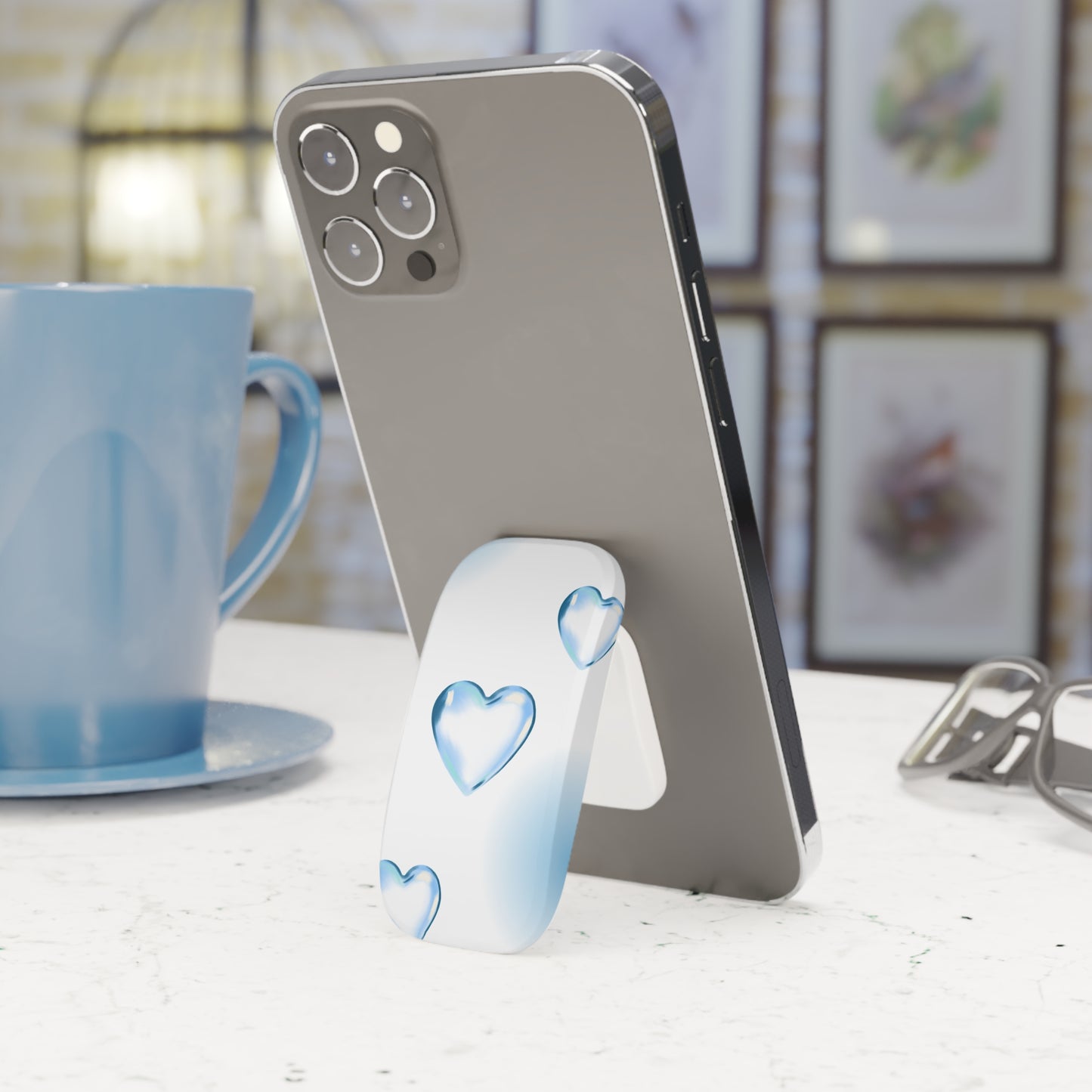 Heart-Themed Phone Grip, Cute Accessory for Teens, Adjustable Pop Socket, Ideal Gift for Friends, Trendy Phone Stand