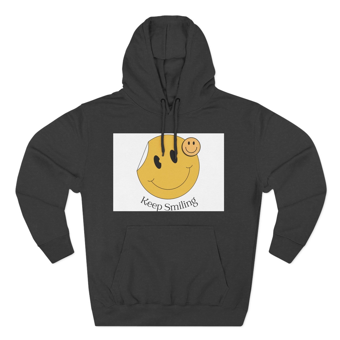 Happy Vibes Fleece Hoodie, Cozy Gift, Keep Smiling Hoodie, Casual Wear, Trendy Sweatshirt, Unisex Fashion