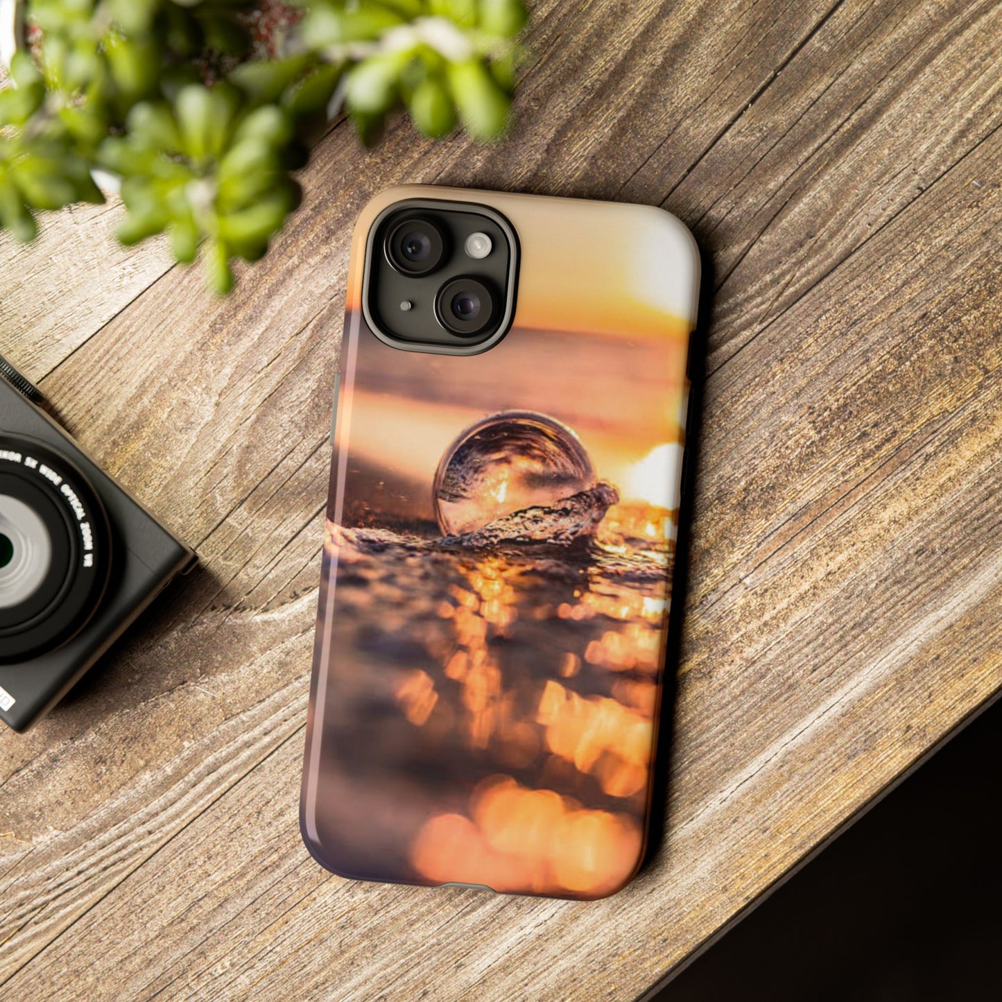 Sunset Bubble Phone Case, Tough Cases, Beach Lover Gift, Summer Vibes, Cell Phone Accessories, Unique Design, Nature Photography