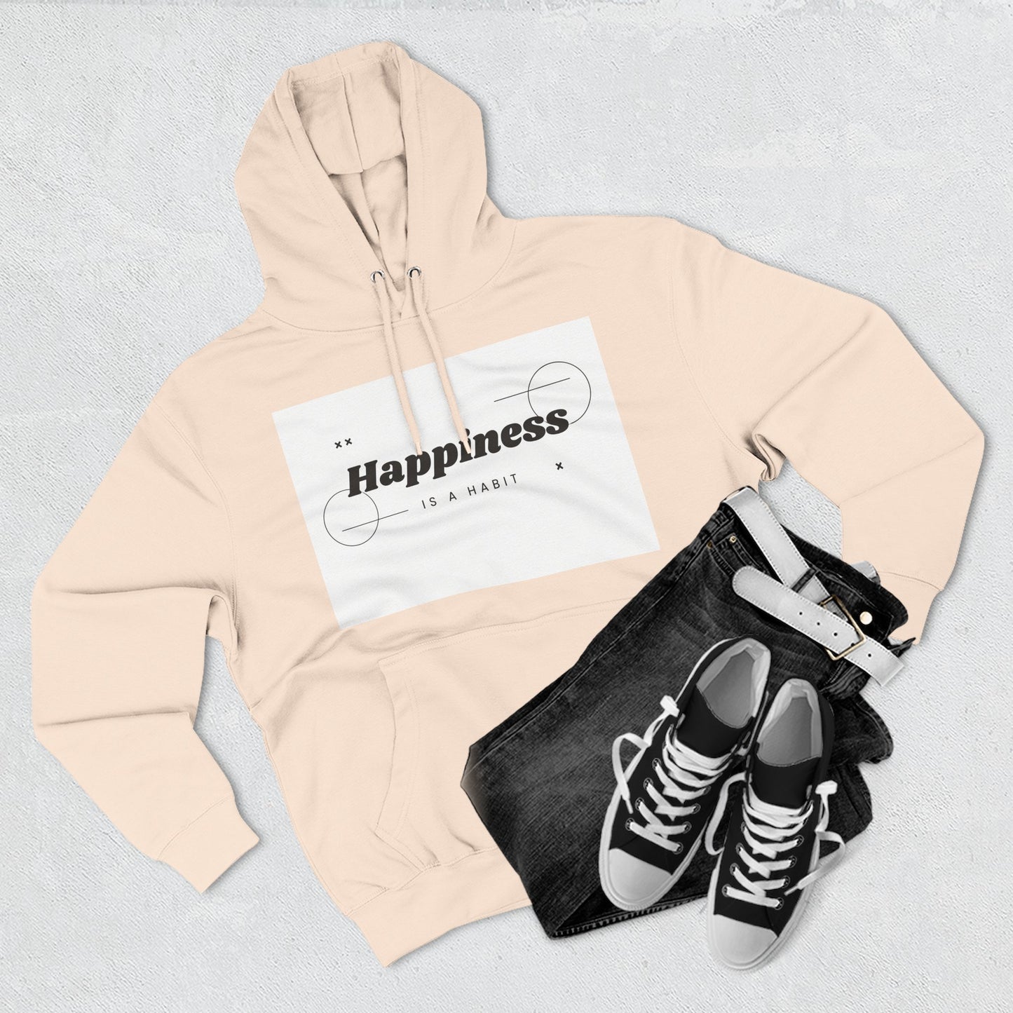 Happiness Is A Habit Hoodie, Cozy Sweatshirt, Motivational Apparel, Ideal Gift for Her, Everyday Comfort Wear