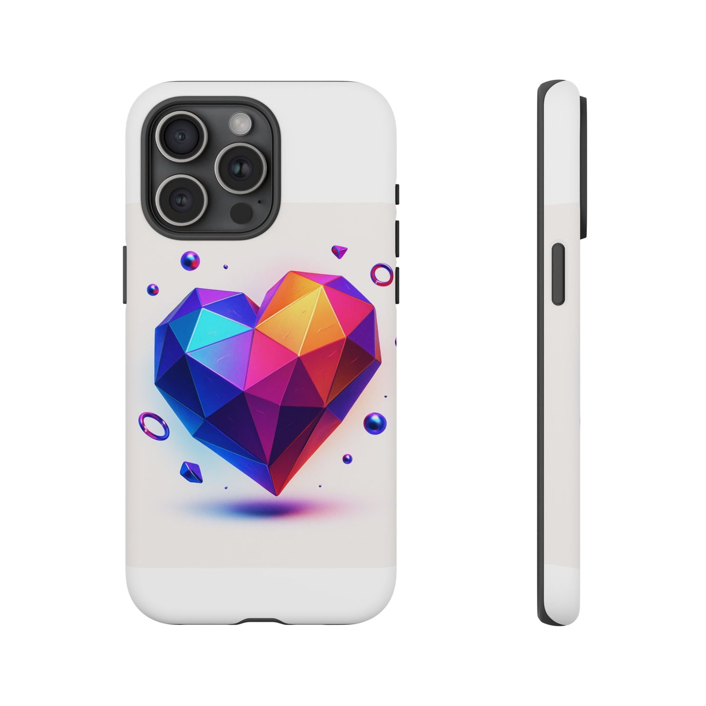 Vibrant Heart Phone Case, Tough Cases, Colorful Phone Cover, Unique Protector, Gift for Her, Cute Accessory