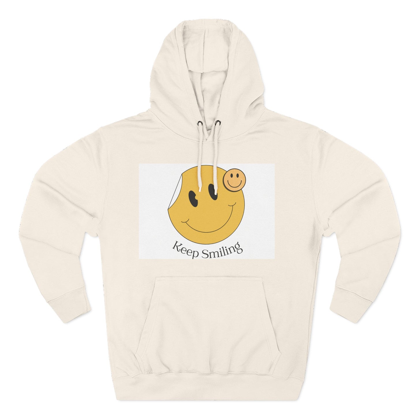 Happy Vibes Fleece Hoodie, Cozy Gift, Keep Smiling Hoodie, Casual Wear, Trendy Sweatshirt, Unisex Fashion