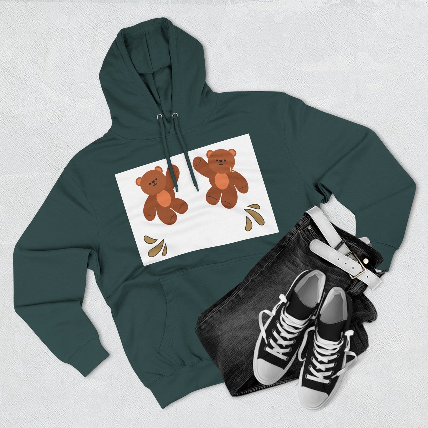 Cute Bear Fleece Hoodie | Cozy Unisex Fashion, Playful Sweatshirt, Perfect Gift, Casual Wear, Everyday Comfort, Holiday Style