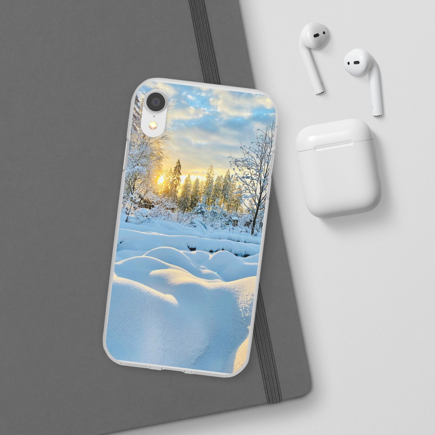 Winter Landscape Flexi Cases, Nature Phone Cover, Scenic Case, Holiday Gift, Seasonal Accessory, Outdoor Lover's Item