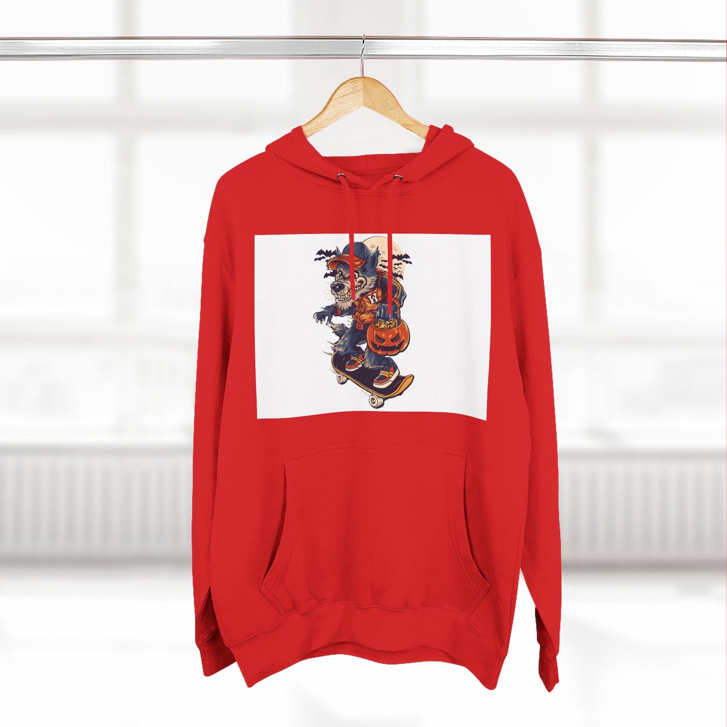 Fleece Hoodie with Halloween Design, Cozy Sweatshirt, Fall Fashion, Gift for Her, Casual Layering