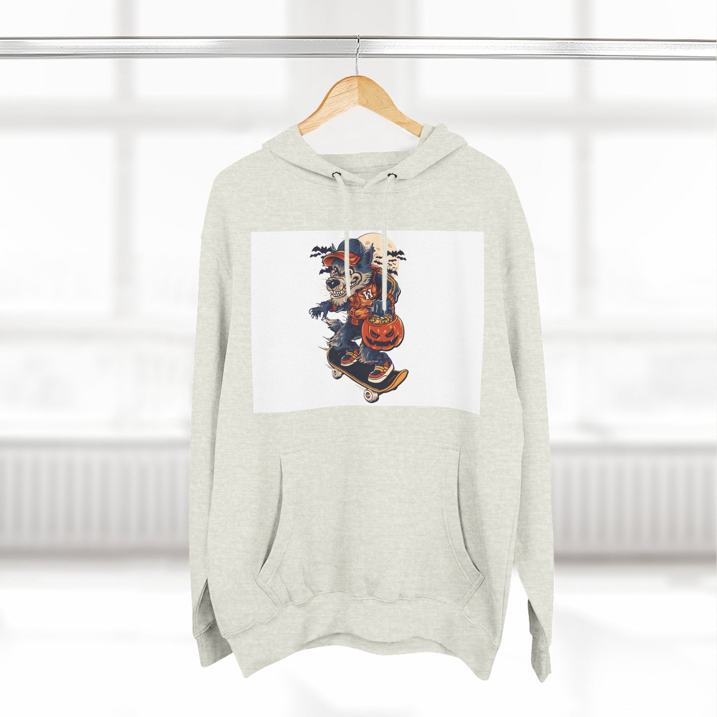 Fleece Hoodie with Halloween Design, Cozy Sweatshirt, Fall Fashion, Gift for Her, Casual Layering