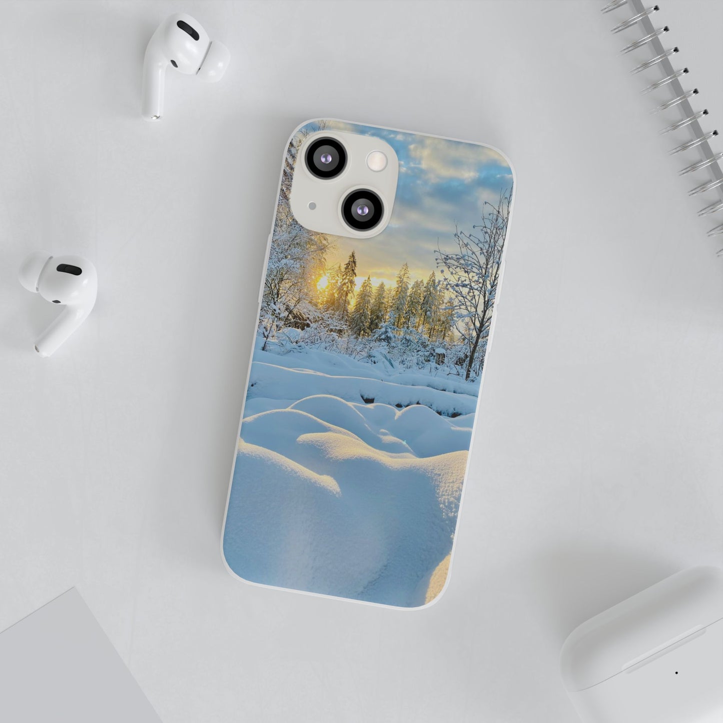 Winter Landscape Flexi Cases, Nature Phone Cover, Scenic Case, Holiday Gift, Seasonal Accessory, Outdoor Lover's Item
