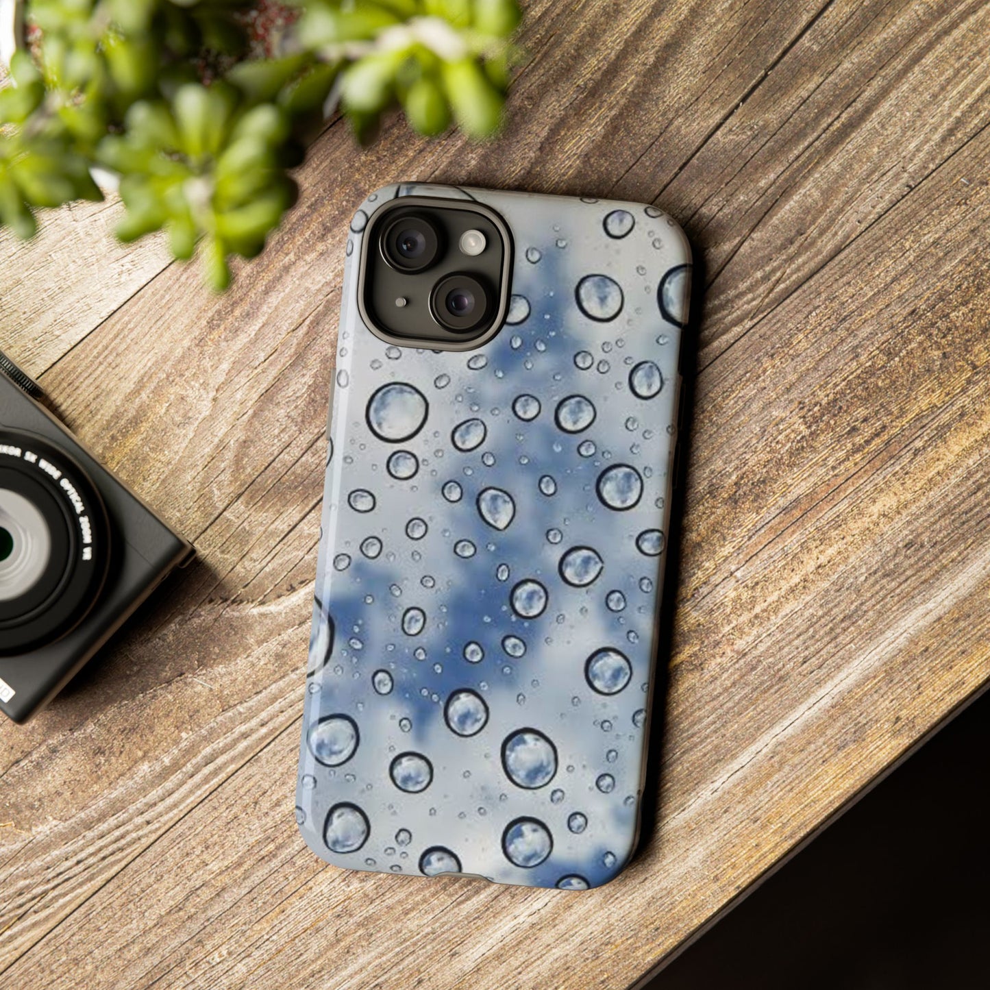 Blue Water Droplet Phone Case, Tough Cases for Protection, Stylish Cellphone Cover, Unique Gifts for Her, Durable and Trendy