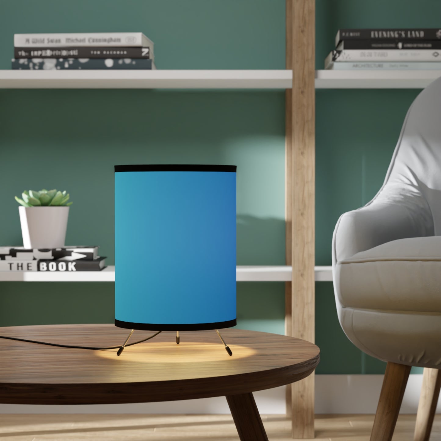 Tripod Lamp - Stylish Blue Gradient Shade for Home Decor, Modern Lighting, Table Lamp, Living Room Decor, Gift for Homeowners