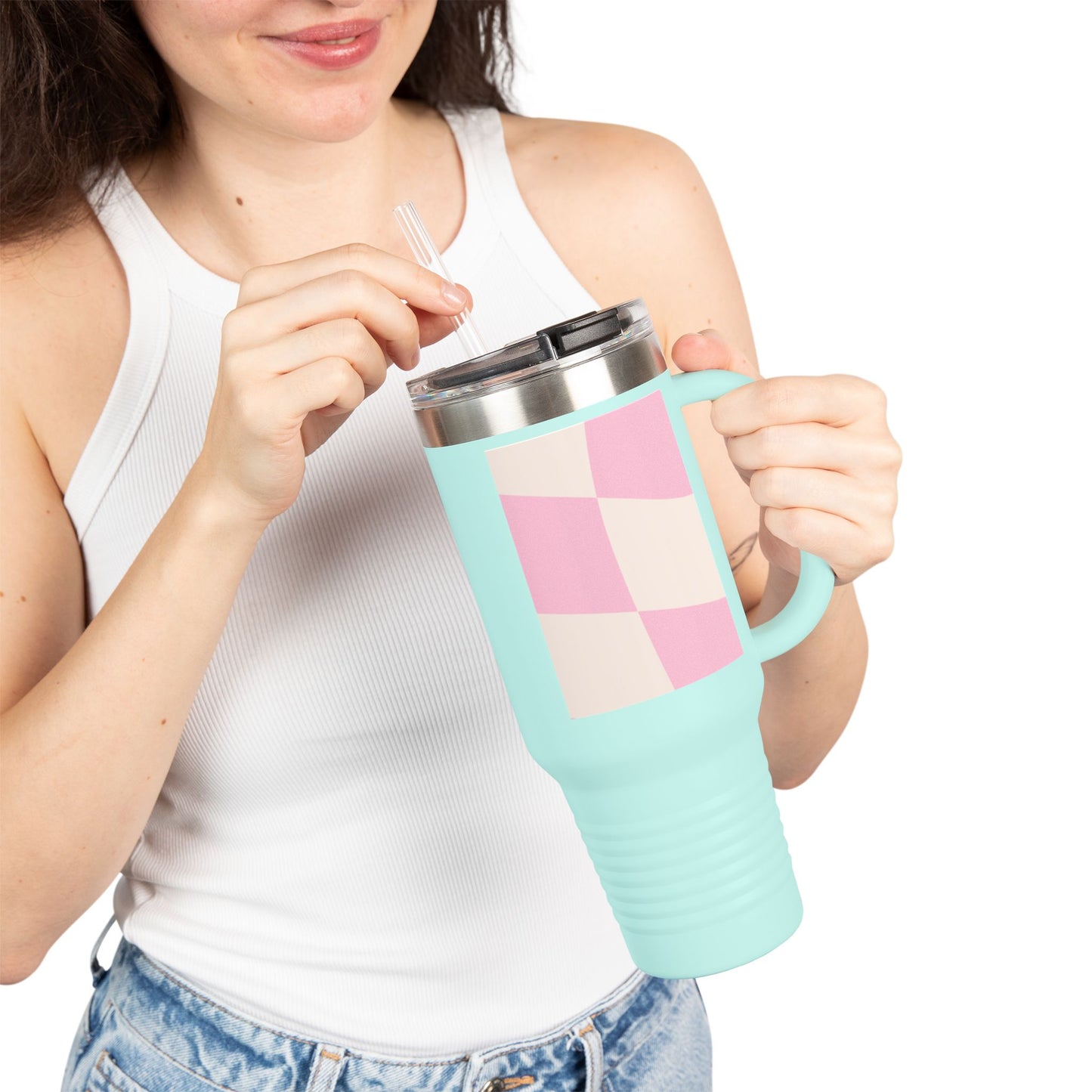 Colorful Insulated Travel Mug - 40oz, Perfect for On-the-Go, Ideal Gift for Coffee Lovers, Summer Picnics, Outdoor Adventures, [...]