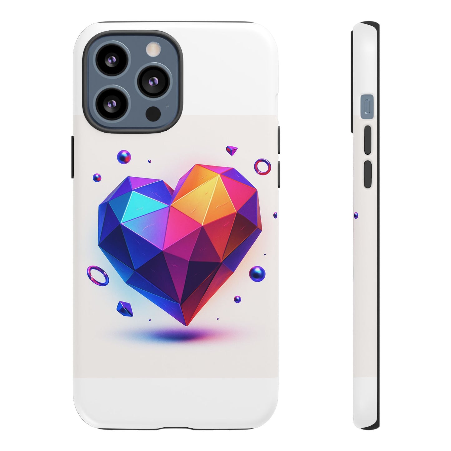 Vibrant Heart Phone Case, Tough Cases, Colorful Phone Cover, Unique Protector, Gift for Her, Cute Accessory