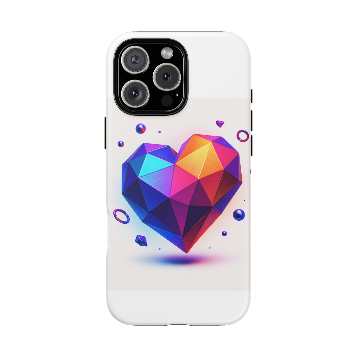 Vibrant Heart Phone Case, Tough Cases, Colorful Phone Cover, Unique Protector, Gift for Her, Cute Accessory