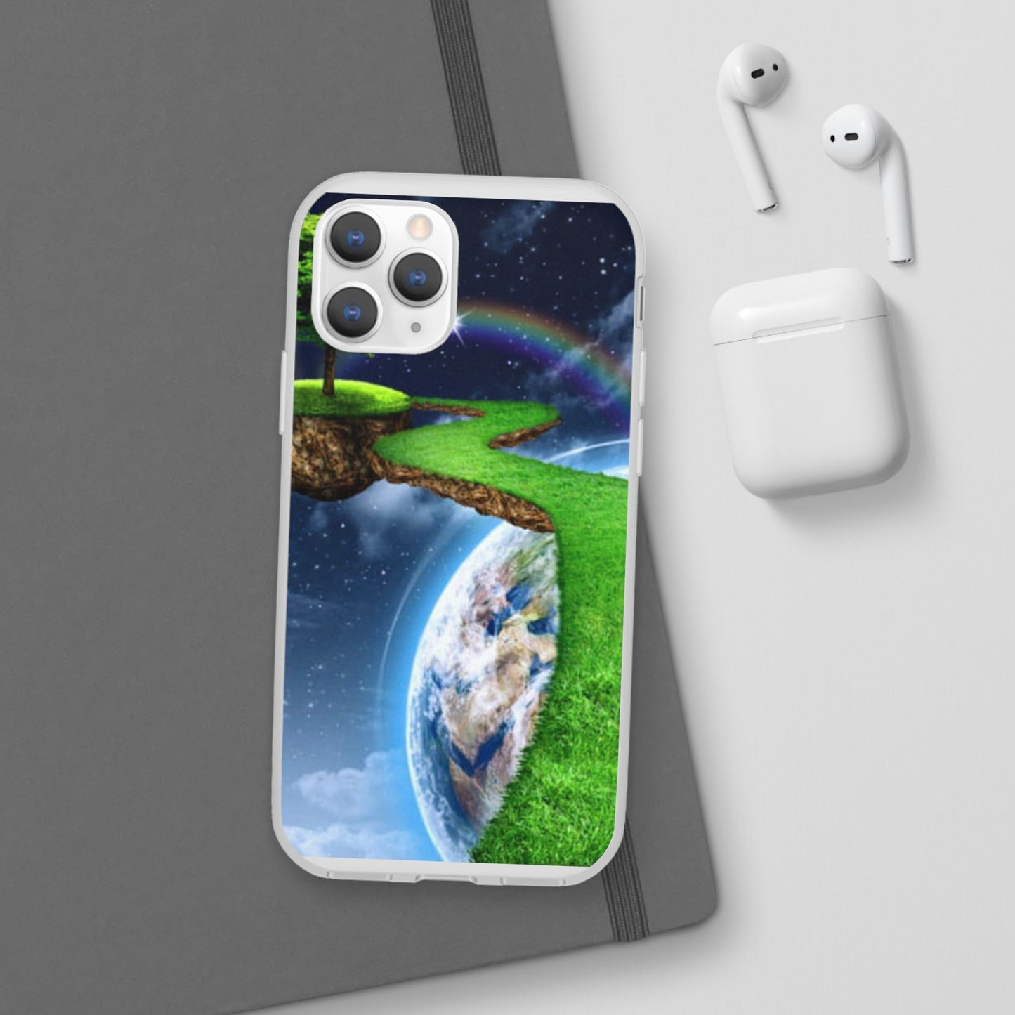 Dreamy Landscape Phone Case, Eco-Friendly Cell Phone Cover, Nature Inspired Gift, Aesthetic Mobile Case, Vibrant Rainbow Design