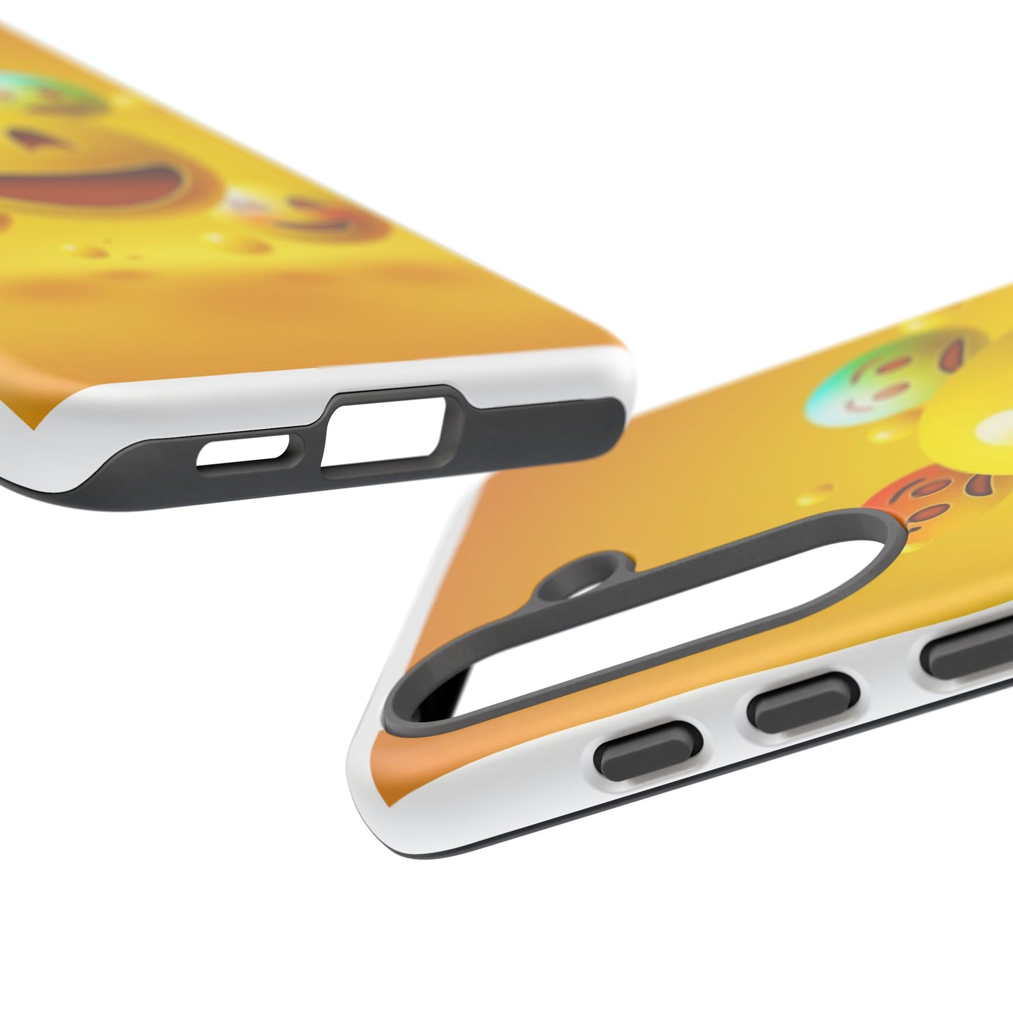 Smiley Face Phone Case, Fun Emoji Phone Cover, Durable Tough Case, Gift for Friends, Bright Yellow Accessory