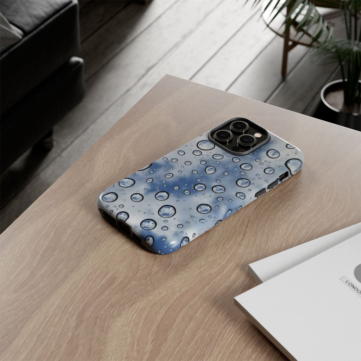 Blue Water Droplet Phone Case, Tough Cases for Protection, Stylish Cellphone Cover, Unique Gifts for Her, Durable and Trendy