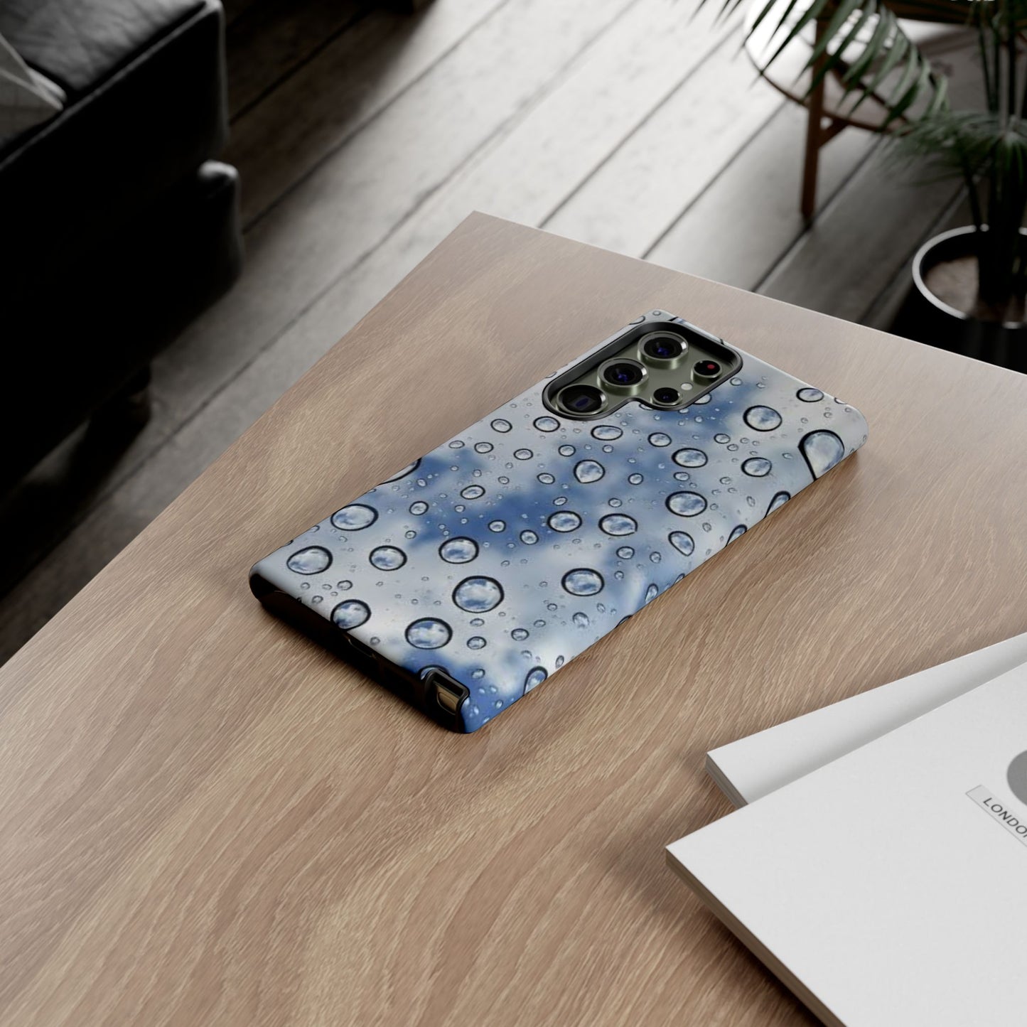 Blue Water Droplet Phone Case, Tough Cases for Protection, Stylish Cellphone Cover, Unique Gifts for Her, Durable and Trendy