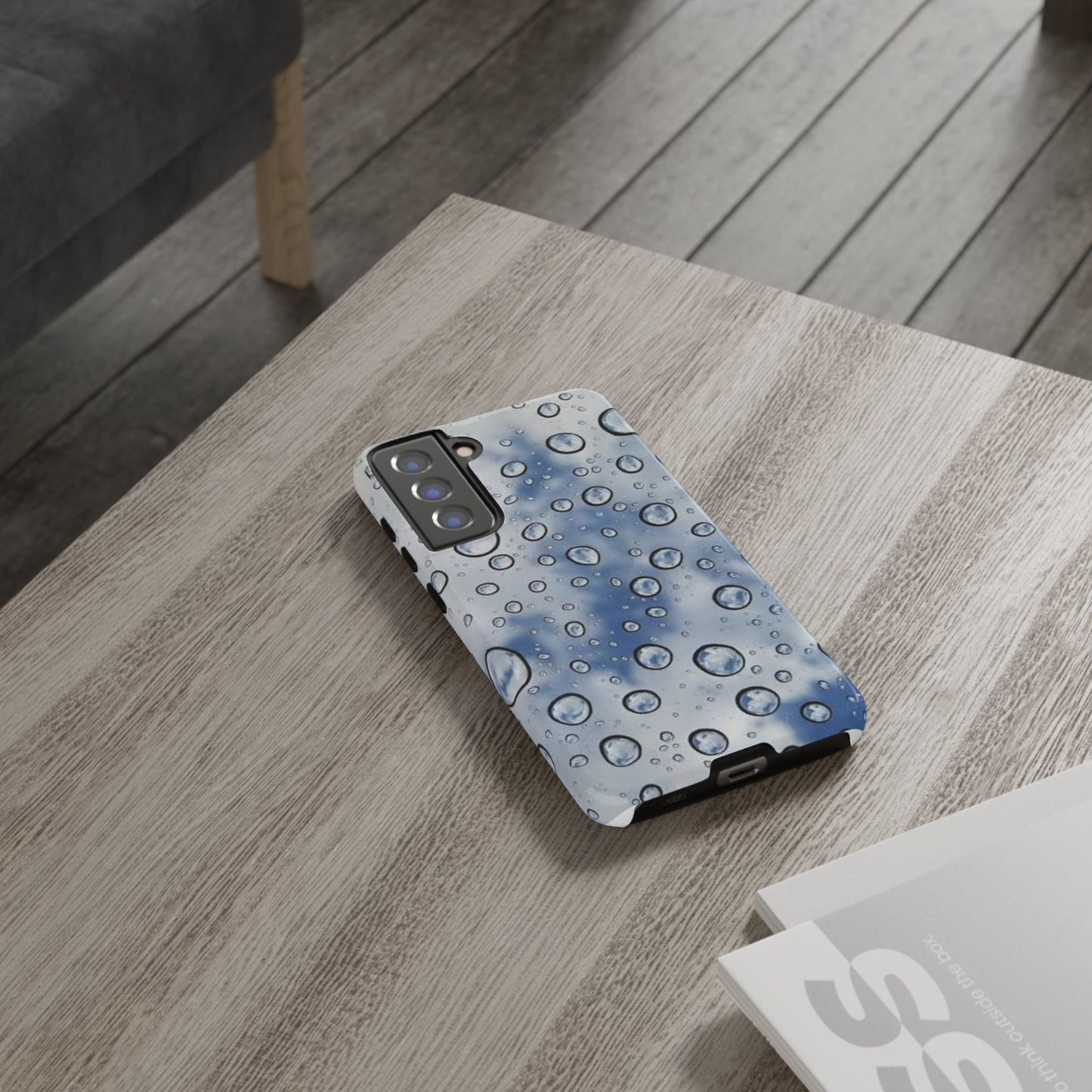 Blue Water Droplet Phone Case, Tough Cases for Protection, Stylish Cellphone Cover, Unique Gifts for Her, Durable and Trendy