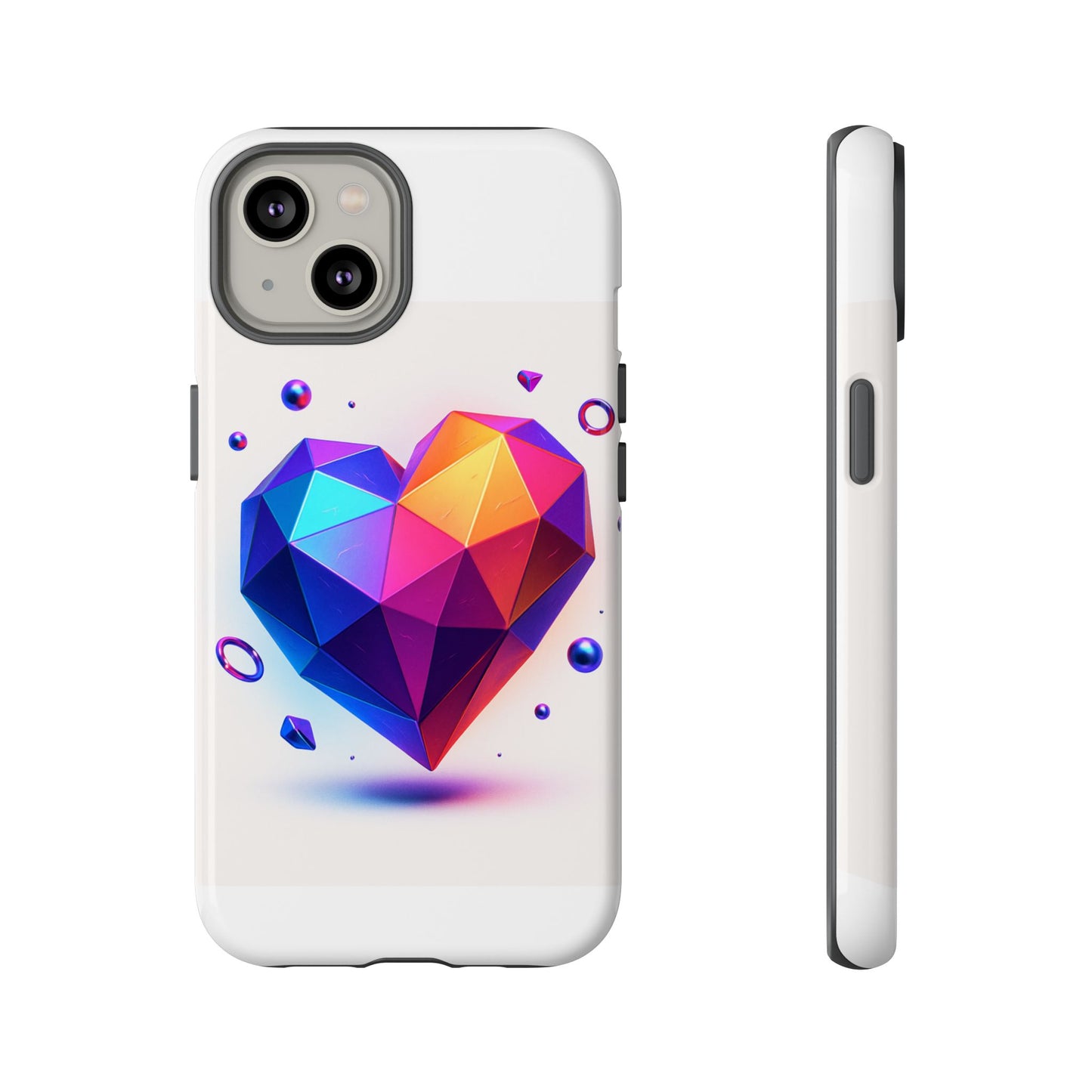 Vibrant Heart Phone Case, Tough Cases, Colorful Phone Cover, Unique Protector, Gift for Her, Cute Accessory