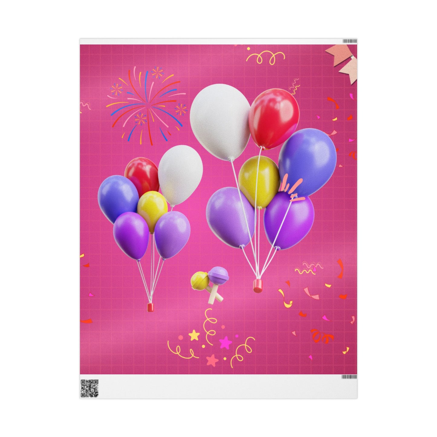 Vibrant Balloon Wrapping Paper, Gift Wrap for Birthdays, Celebrations, Party Favors, Festive Occasions, Unique Present Packaging