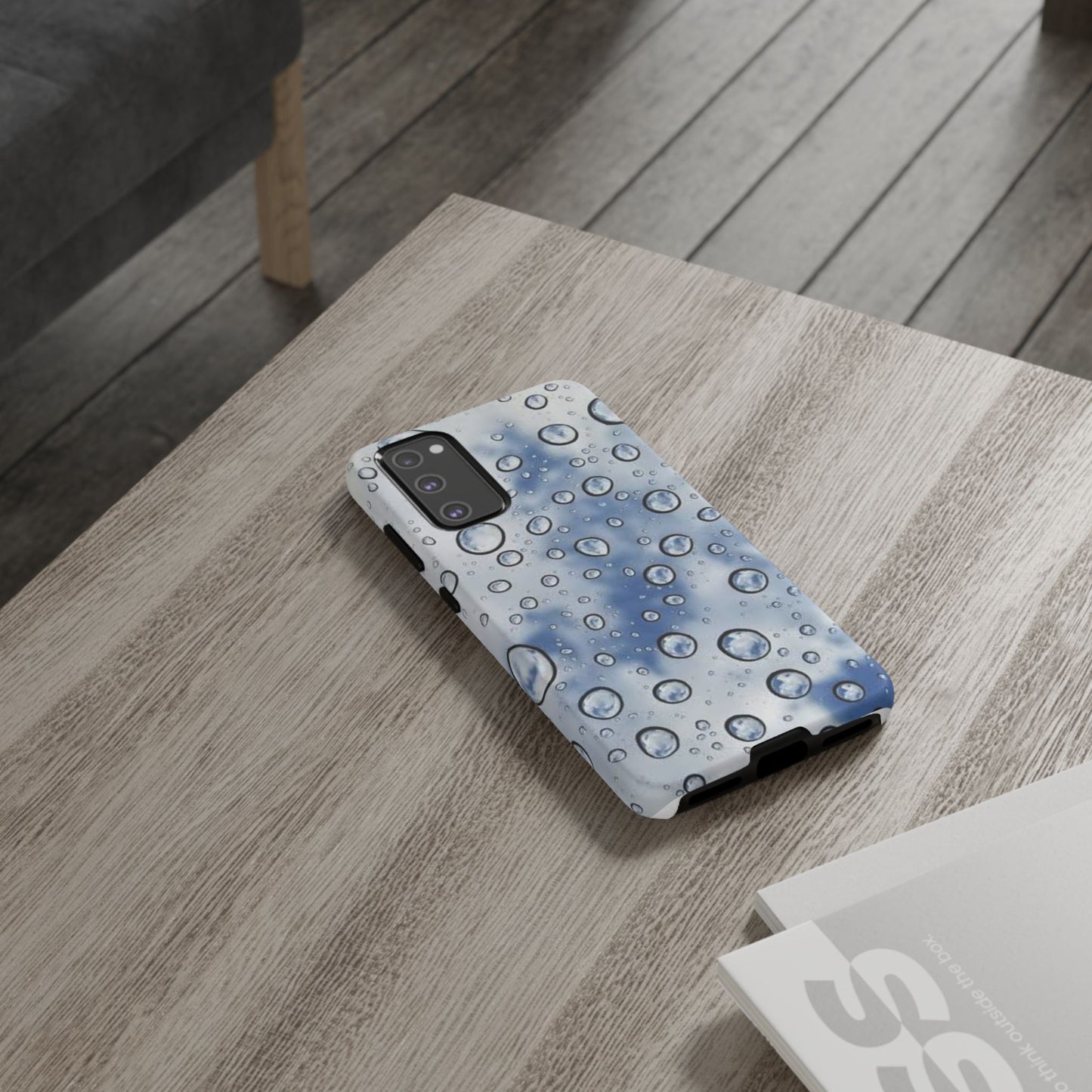 Blue Water Droplet Phone Case, Tough Cases for Protection, Stylish Cellphone Cover, Unique Gifts for Her, Durable and Trendy