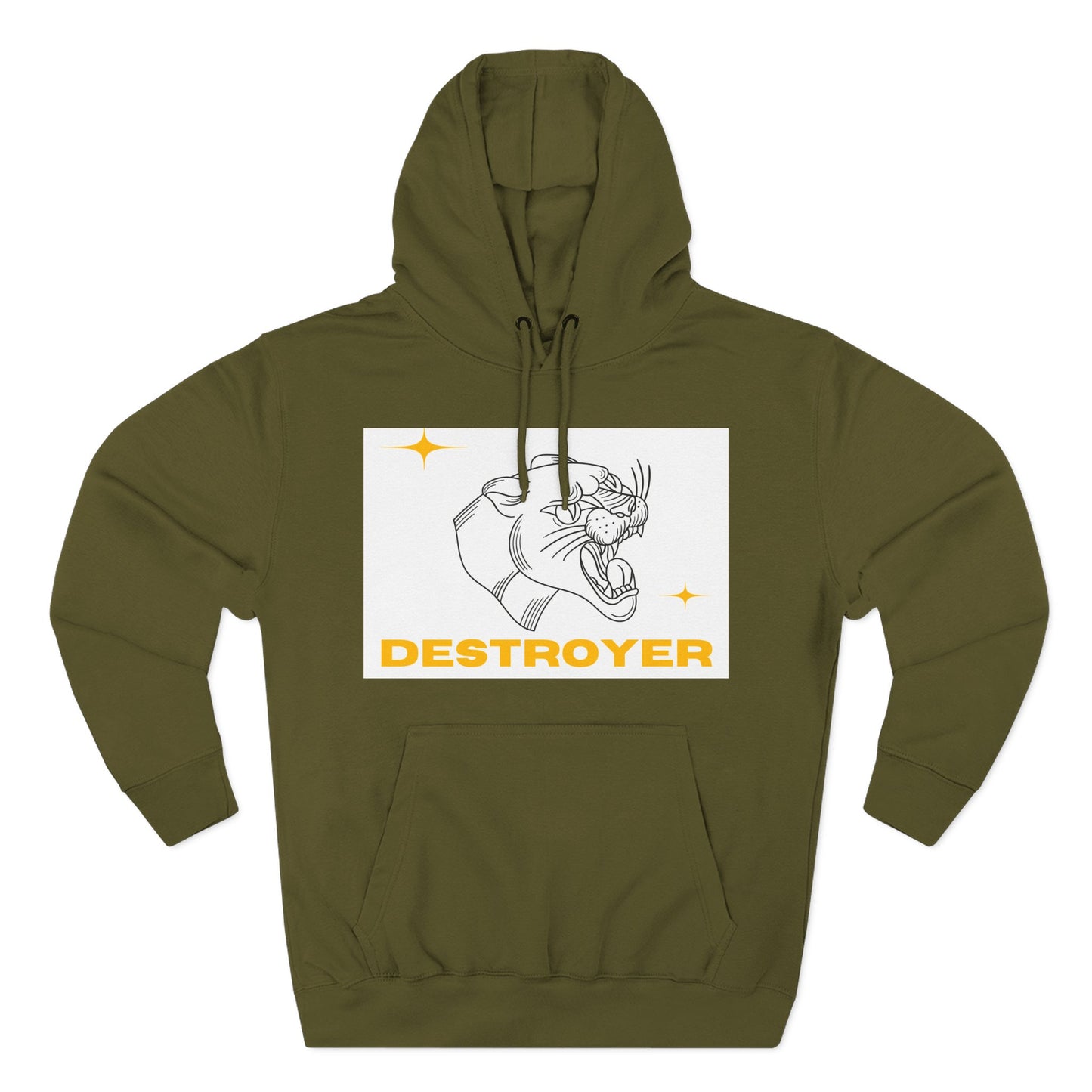 Three-Panel Fleece Hoodie with DESTROYER Design, Cozy Streetwear for Every Occasion, Perfect Gift for Friends, Fun Graphic Hoodie, [...]