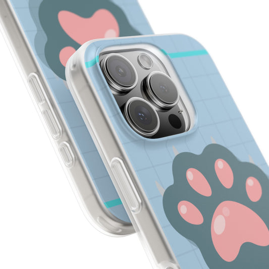 Paw Print Phone Case, Cute Pet Lover Flexi Cases, Dog Cat Accessory, Gift for Animal Lovers, Durable and Stylish Gadget Cover