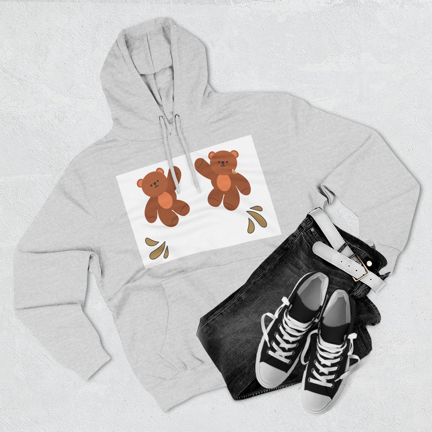 Cute Bear Fleece Hoodie | Cozy Unisex Fashion, Playful Sweatshirt, Perfect Gift, Casual Wear, Everyday Comfort, Holiday Style