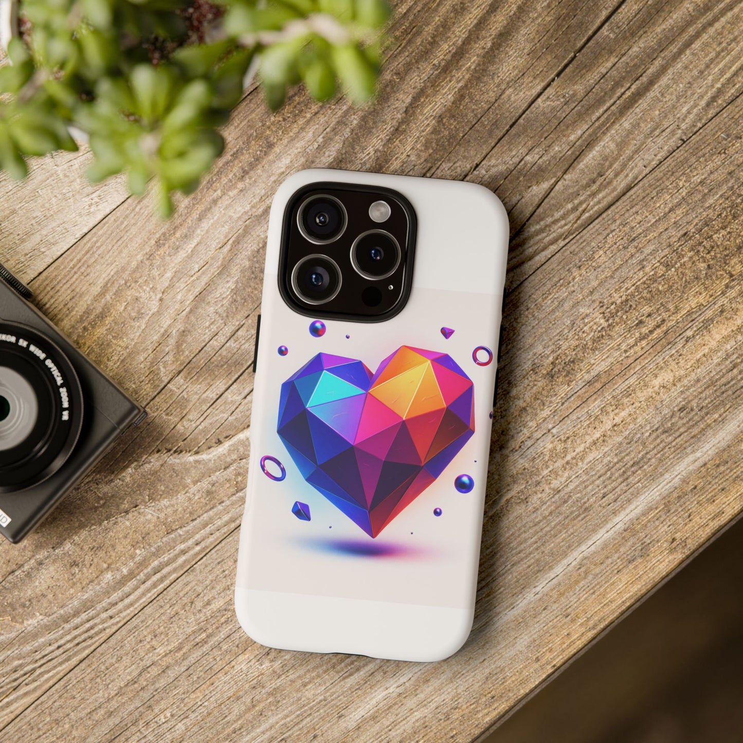 Vibrant Heart Phone Case, Tough Cases, Colorful Phone Cover, Unique Protector, Gift for Her, Cute Accessory