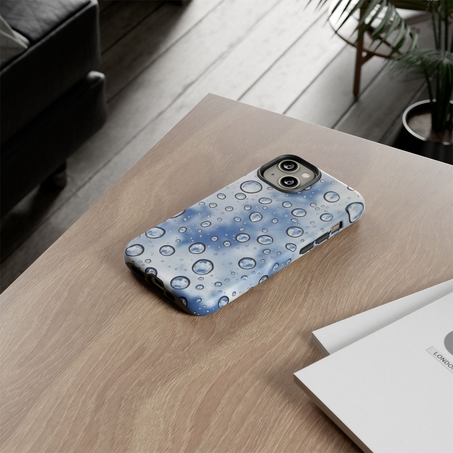 Blue Water Droplet Phone Case, Tough Cases for Protection, Stylish Cellphone Cover, Unique Gifts for Her, Durable and Trendy