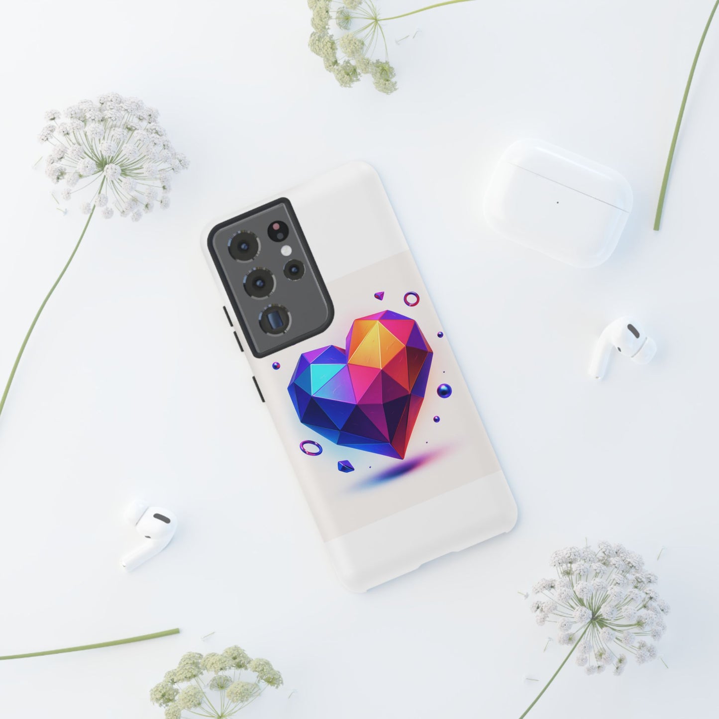 Vibrant Heart Phone Case, Tough Cases, Colorful Phone Cover, Unique Protector, Gift for Her, Cute Accessory