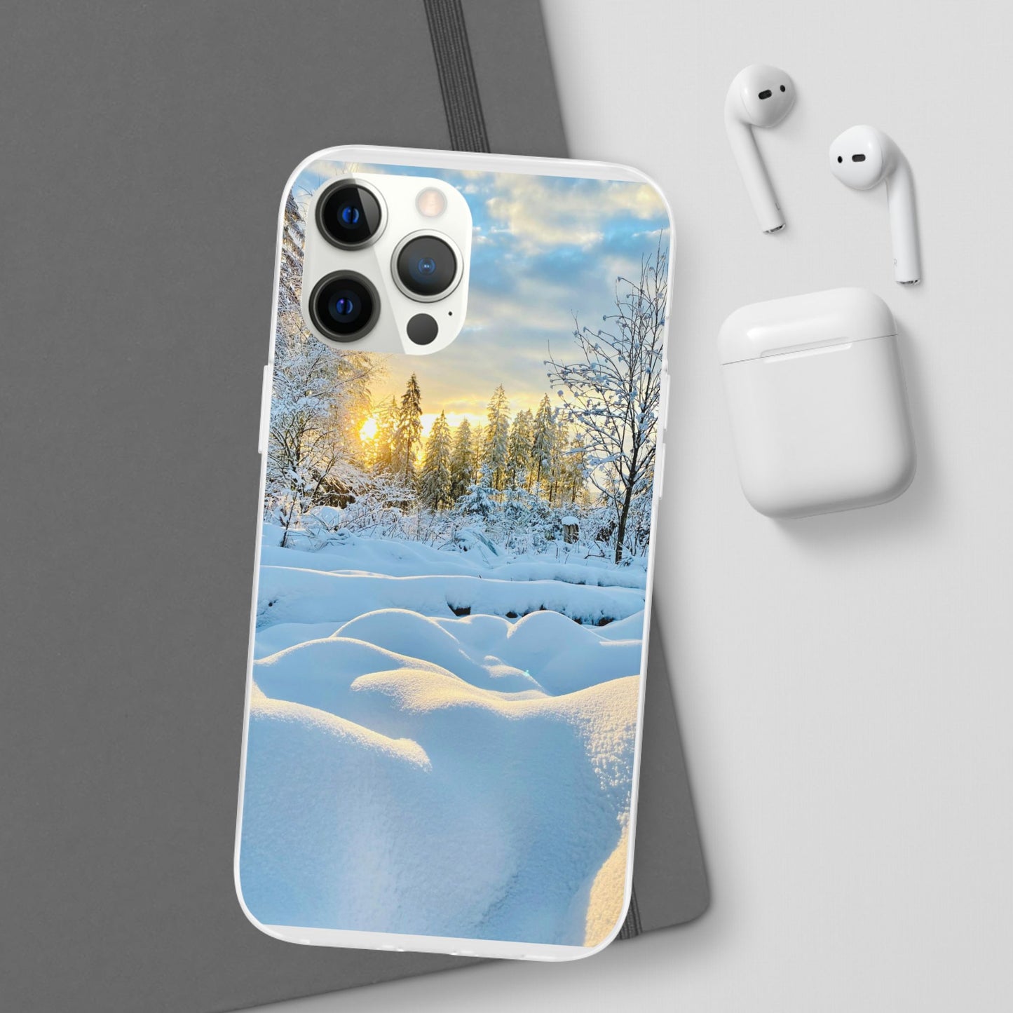 Winter Landscape Flexi Cases, Nature Phone Cover, Scenic Case, Holiday Gift, Seasonal Accessory, Outdoor Lover's Item