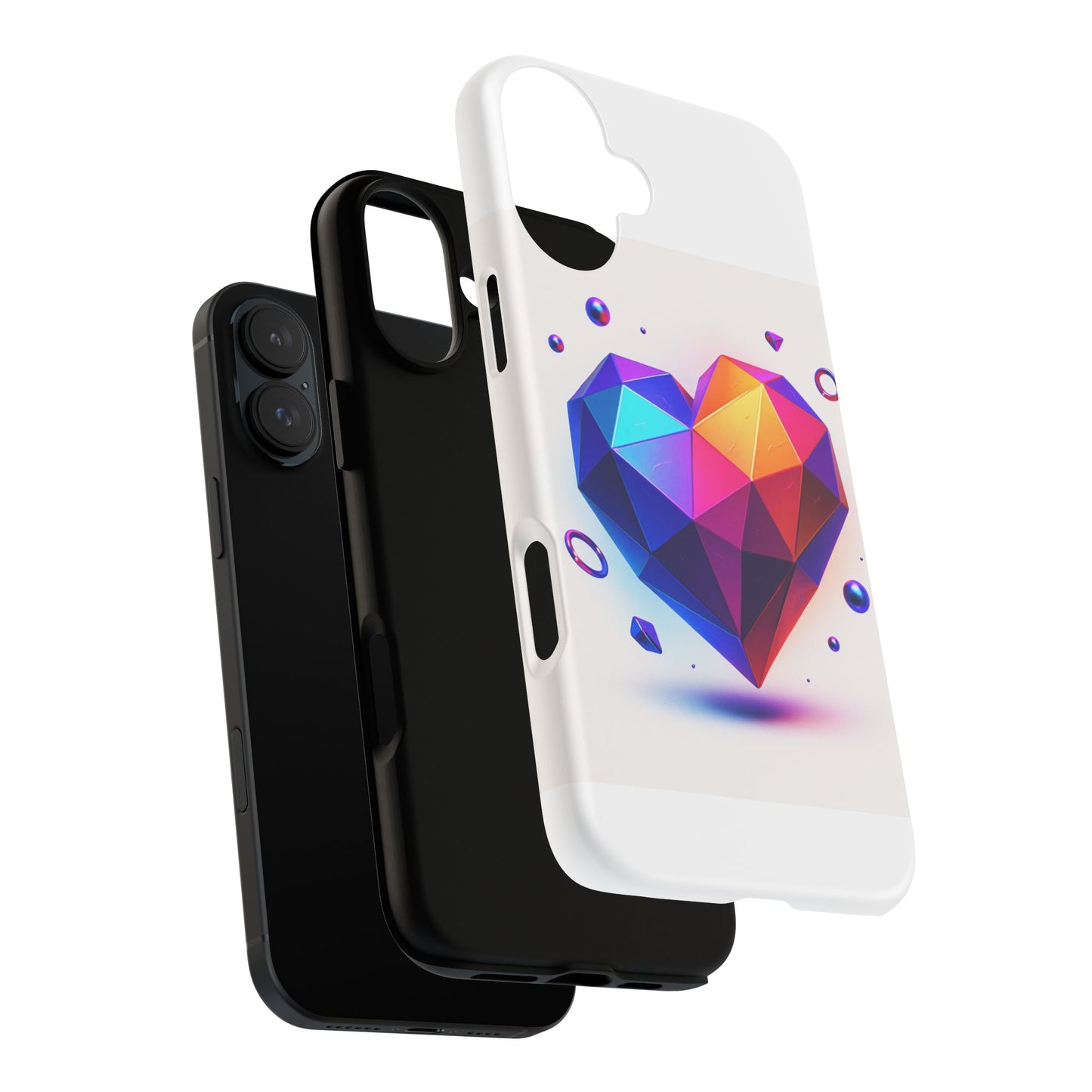 Vibrant Heart Phone Case, Tough Cases, Colorful Phone Cover, Unique Protector, Gift for Her, Cute Accessory