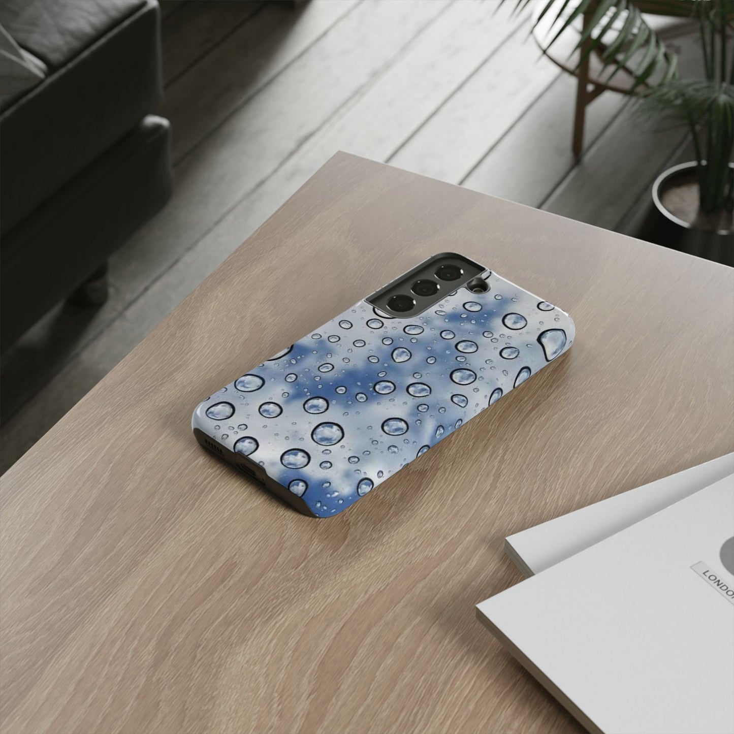 Blue Water Droplet Phone Case, Tough Cases for Protection, Stylish Cellphone Cover, Unique Gifts for Her, Durable and Trendy